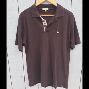 Burberry London Classic Fit Brown Polo Size Medium
